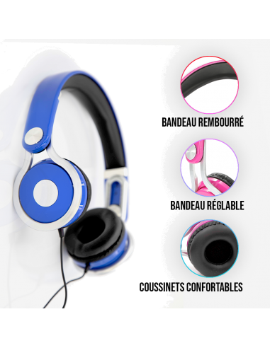 CASQUE ENFANT ROSE ( 3 A 10 ANS ) WE