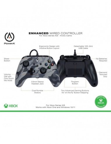 Manette Xbox Filaire - Camo Noir