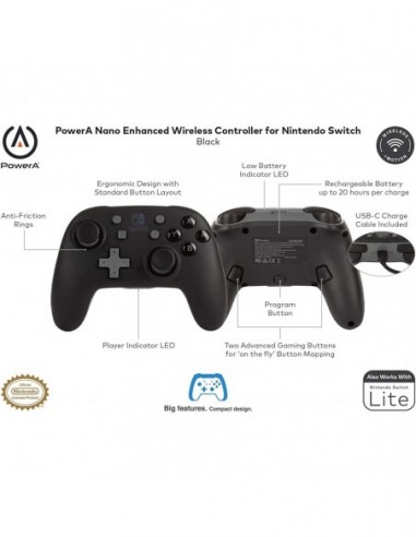 Manette Sans Fil Nano Pour Switch - Noir