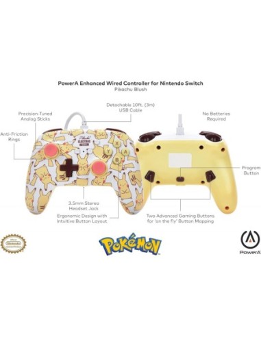 Manette Switch Filaire Pokemon -...
